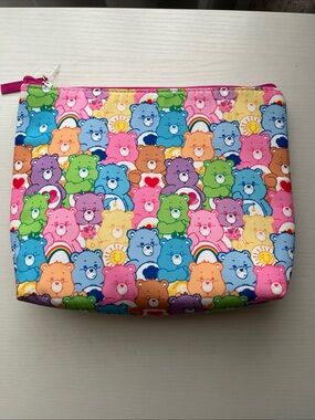 Colorful Care Bears Print Zip Makeup Bag Pouch